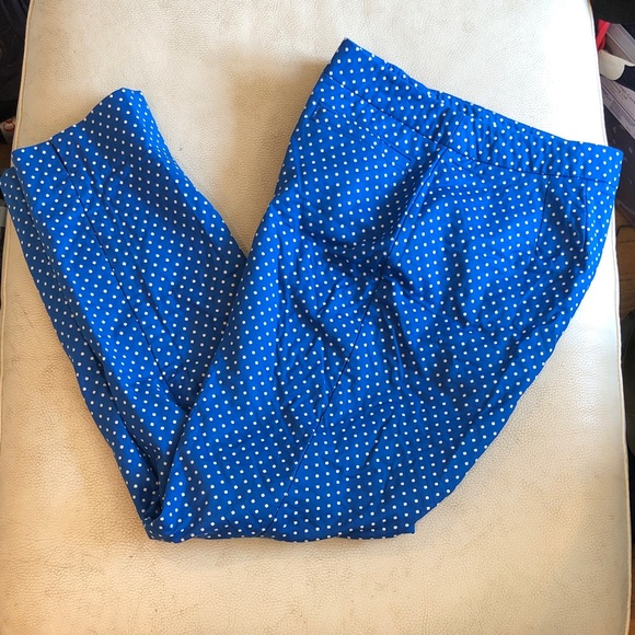 Talbots Pants - Talbots NWOT Hampshire CURVY blue/white polka dot pants